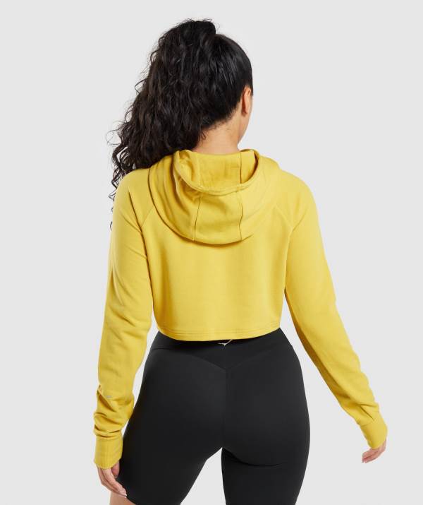 Damske Mikiny S Kapucňou Gymshark Training Cropped Žlté | MA1368720